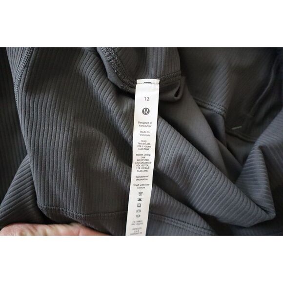 Lululemon Align LW5EU7S Women Sz 12 Graphite Gray Ribbed Hi-Rise 28" Pants - Picture 4 of 10